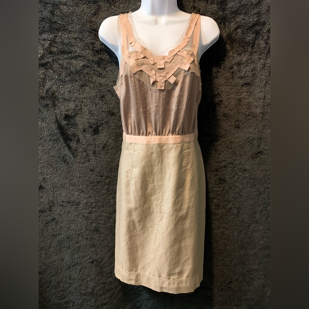 LOFT Ribbon and Tulle Embellished Sheath Dress